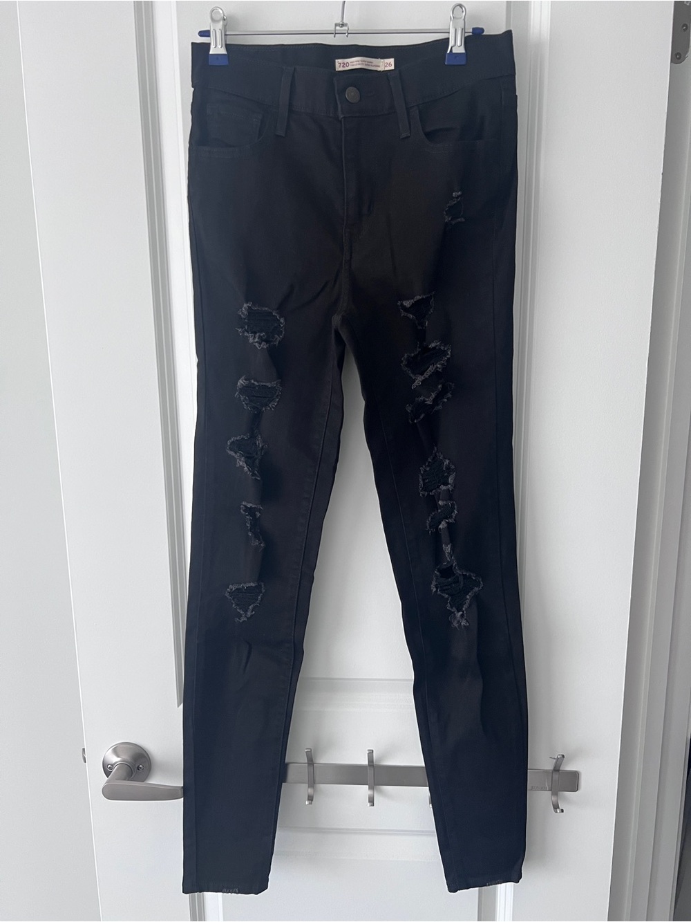 Levi's 720 Black High Rise Super Skinny Jeans